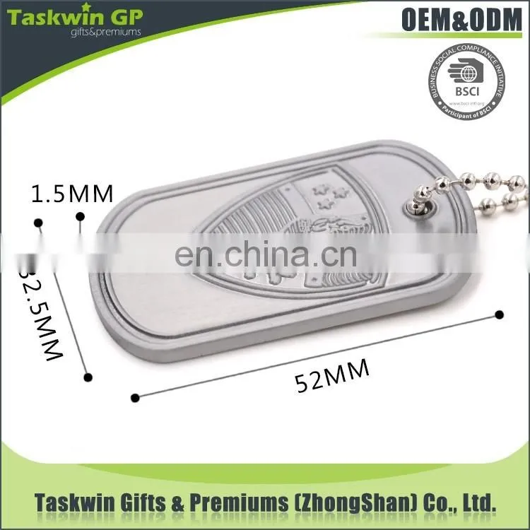 Aluminium design have your own logo dog tag with chain necklace for promotion