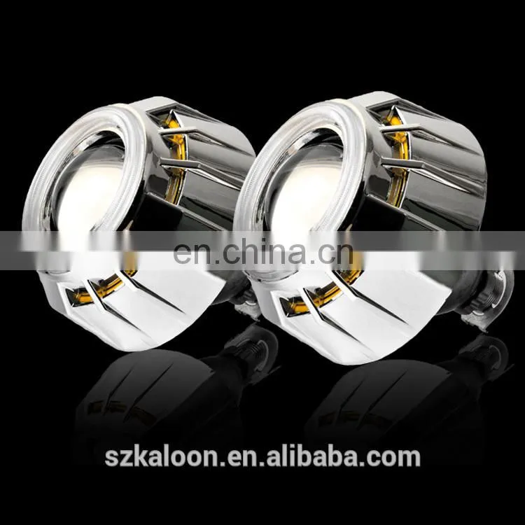 2.5" hid xenon halo projector headlights for h1 h4 h7 with ccfl angel eyes