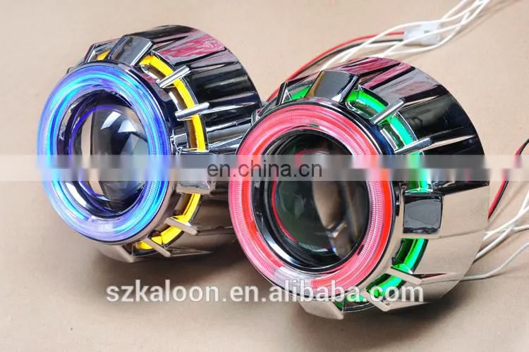 2.5" hid xenon halo projector headlights for h1 h4 h7 with ccfl angel eyes