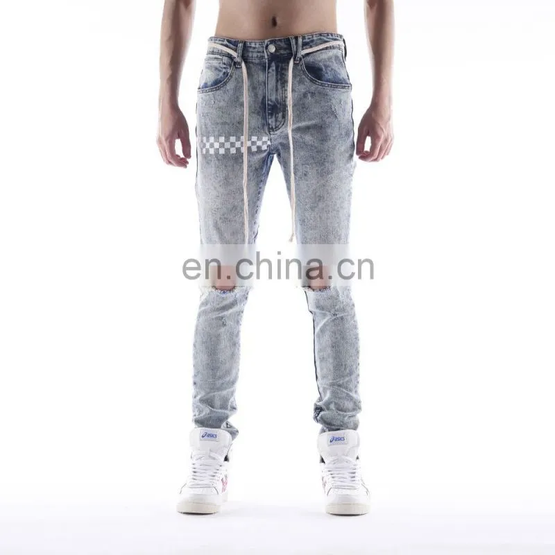 DiZNEW CUSTOM PRINTING WHITE SLIMMING PANTS DENIM JEANS FOR MEN