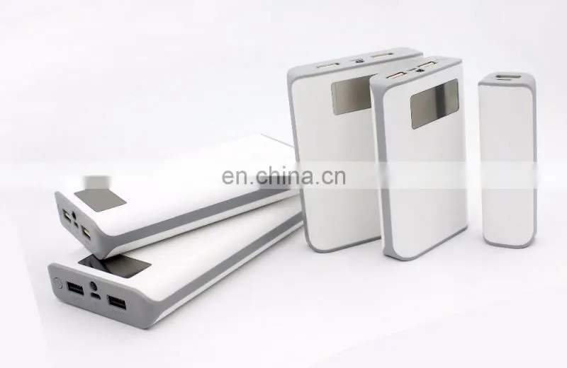 Oem logo print power bank 2000mah usb port plastic power charger with led screen display