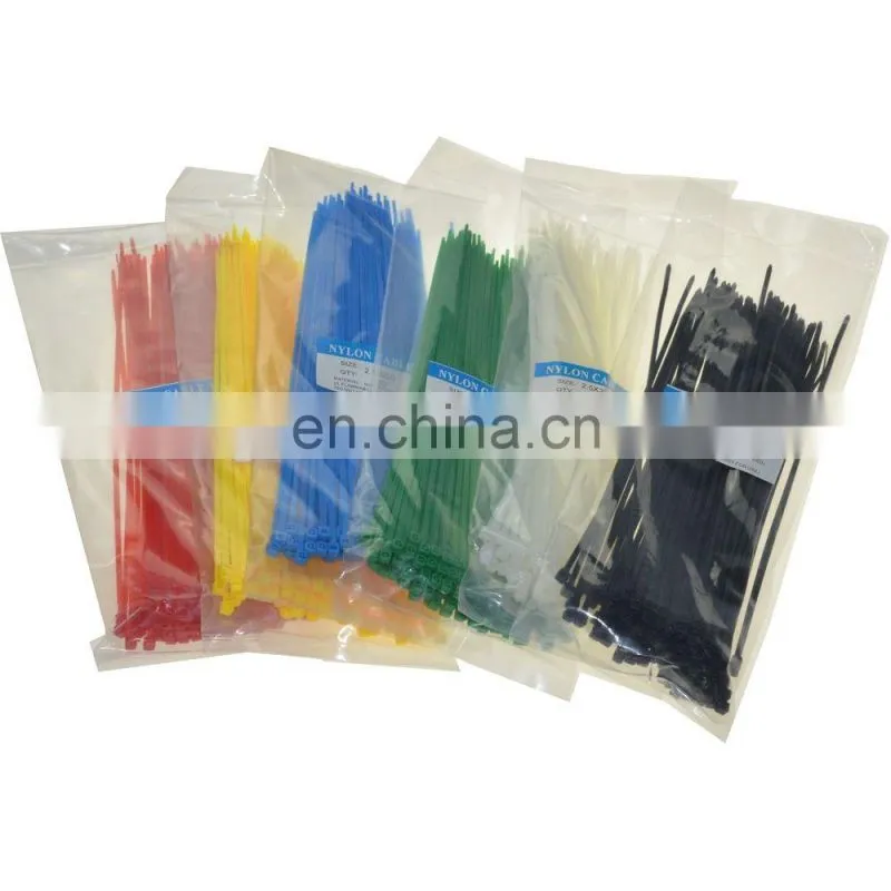 100pcs Assorted Self-locking Nylon Cable Ties Black Plastic Zip Tie Loop Wire Wrap Zip Tie