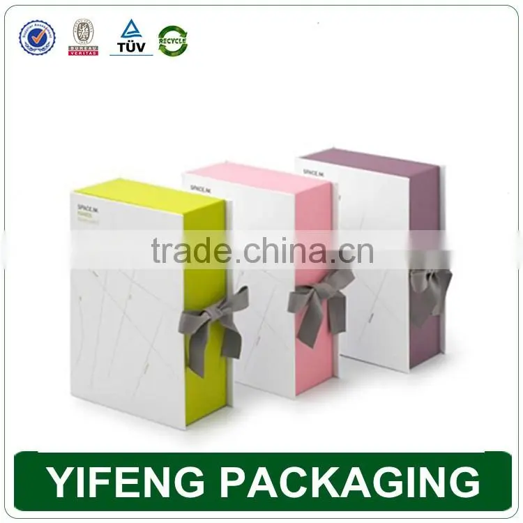 Square Gift Cardboard Box White Packing Box With Ribbon For Jewelry Packaging Wholesale