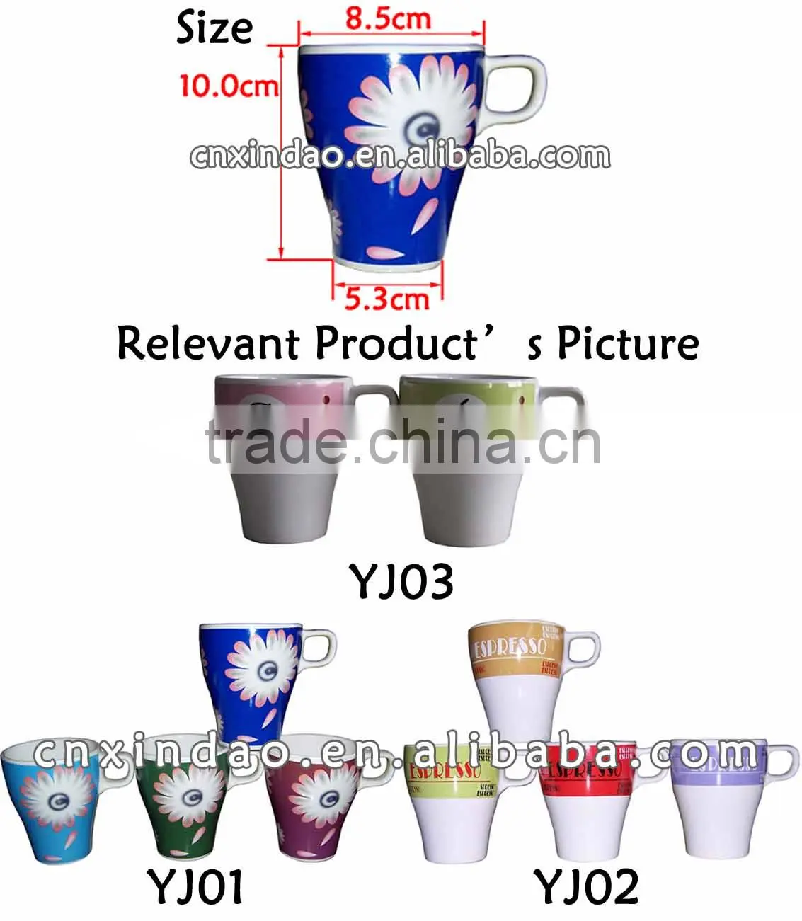 Zibo Manufactured Perosnalized Pocelain Stackable Cup for Coffee Cup Travel