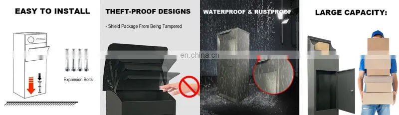 Customized Apartment Mailbox Bulk Buying Outdoor Package Mailbox Metal Parcel Drop Box Product