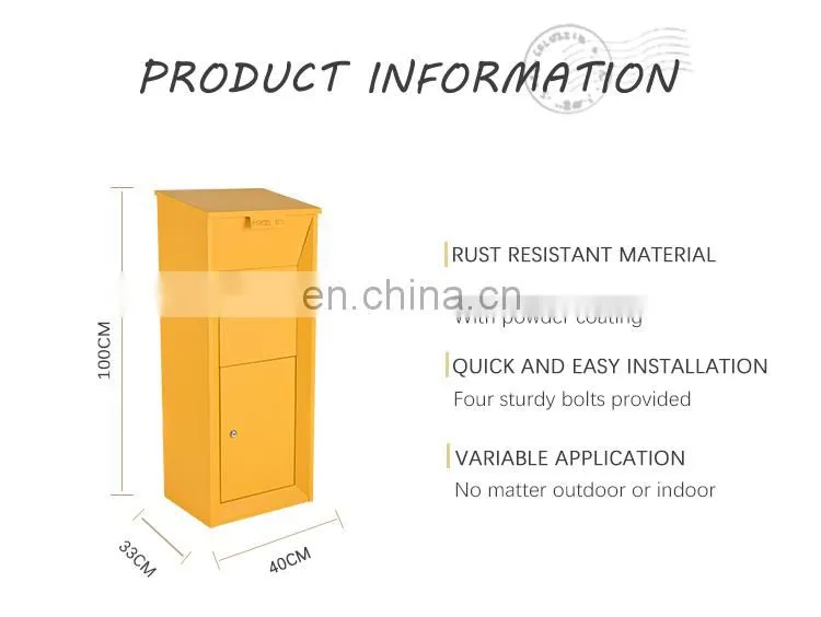 Wholesale Custom Outdoor Steel Metal Parcel Post Letter Mail Drop Delivery Box
