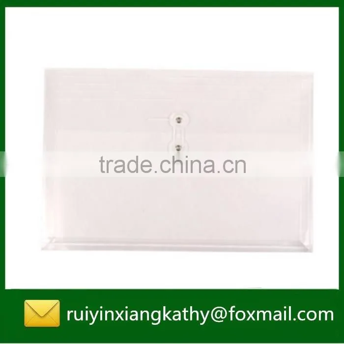 PP transparent waterproof holder Document bag with string closure