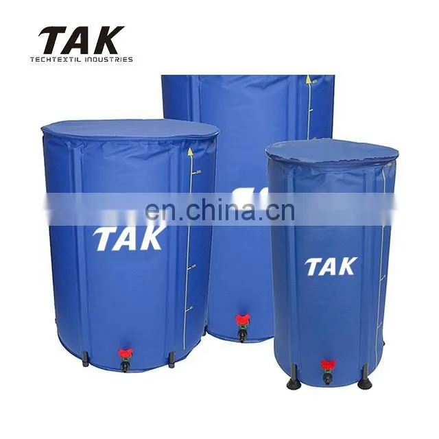 Irrigation system foldable collapsible 100 liter 500 liter pvc fabric rainwater barrel for rain