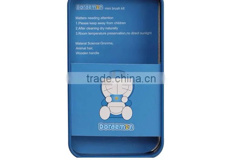 Comfortable doraemon cosmetic makeup brush with box