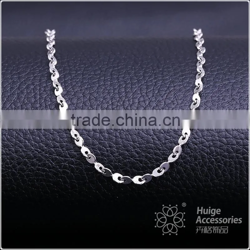 hot selling simple design fashion jewelry rhodium plated cheap short cable chain necklace