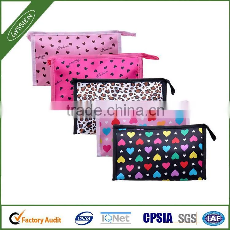 golden-brown dots small makeup bag