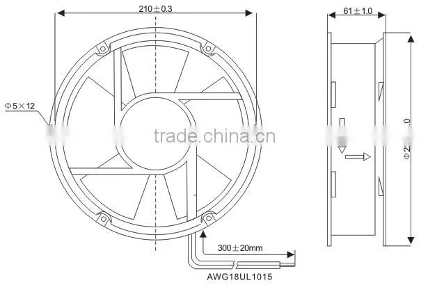 SALZER PD220B-220 Round AC Axial Flow Fans Dia220x61mm (TUV, CE Approved)