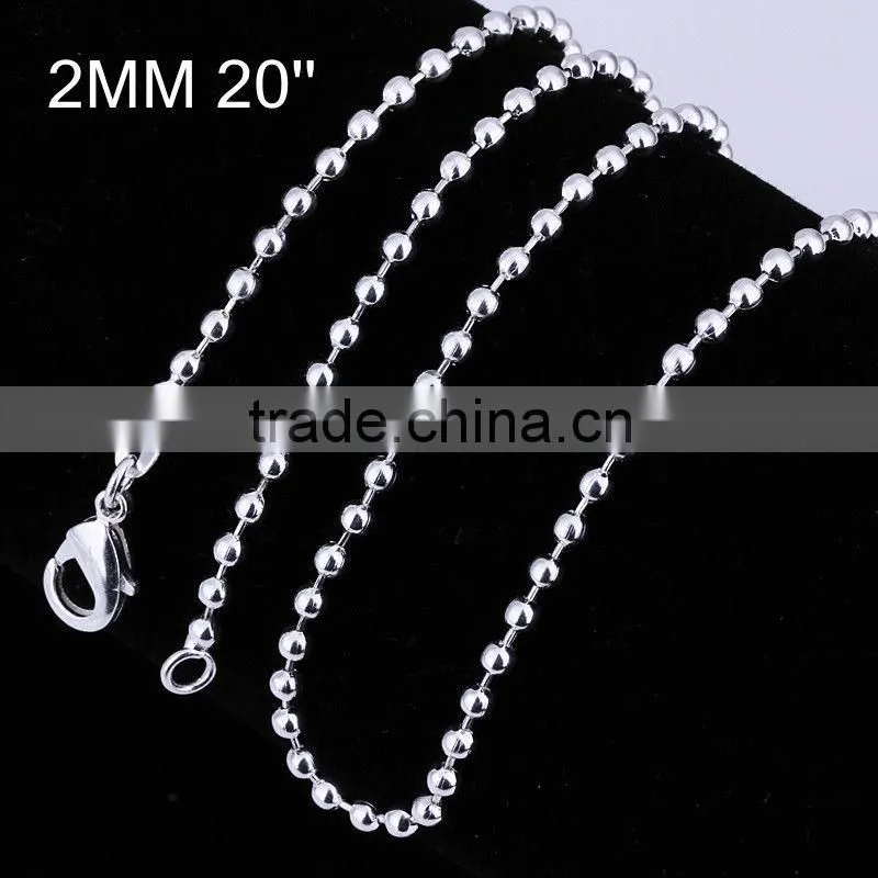 Hot sale cheap 925 sterling silver ball chain LKNSPCC002