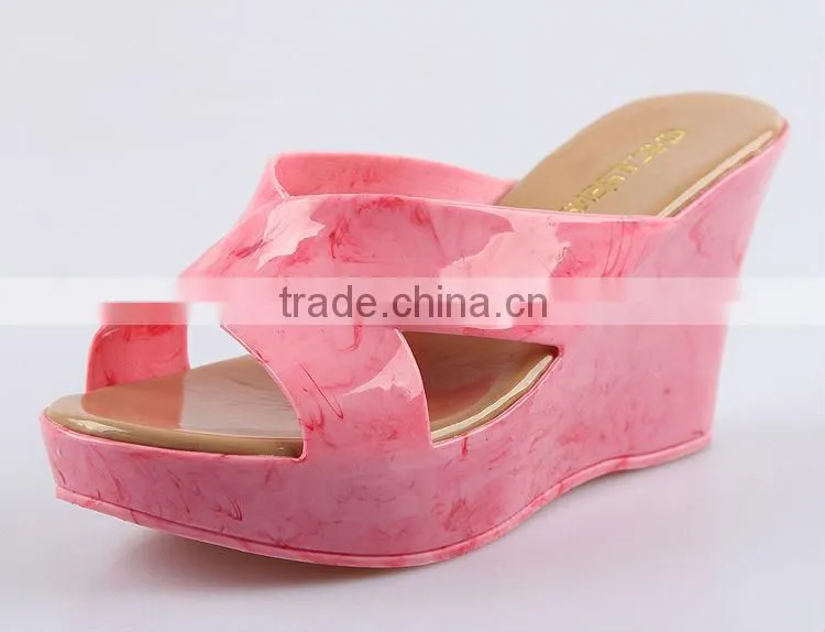 2015 New Wedges Slippers Waterproof Slippers Summer Fish Mouth Female Wedge Slippers