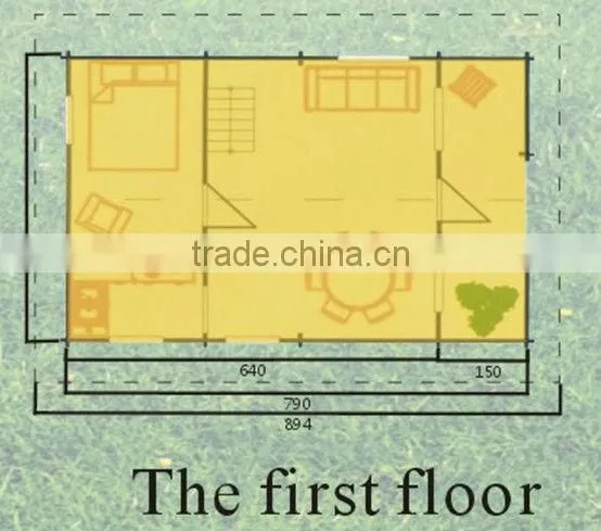 two floors wooden house
