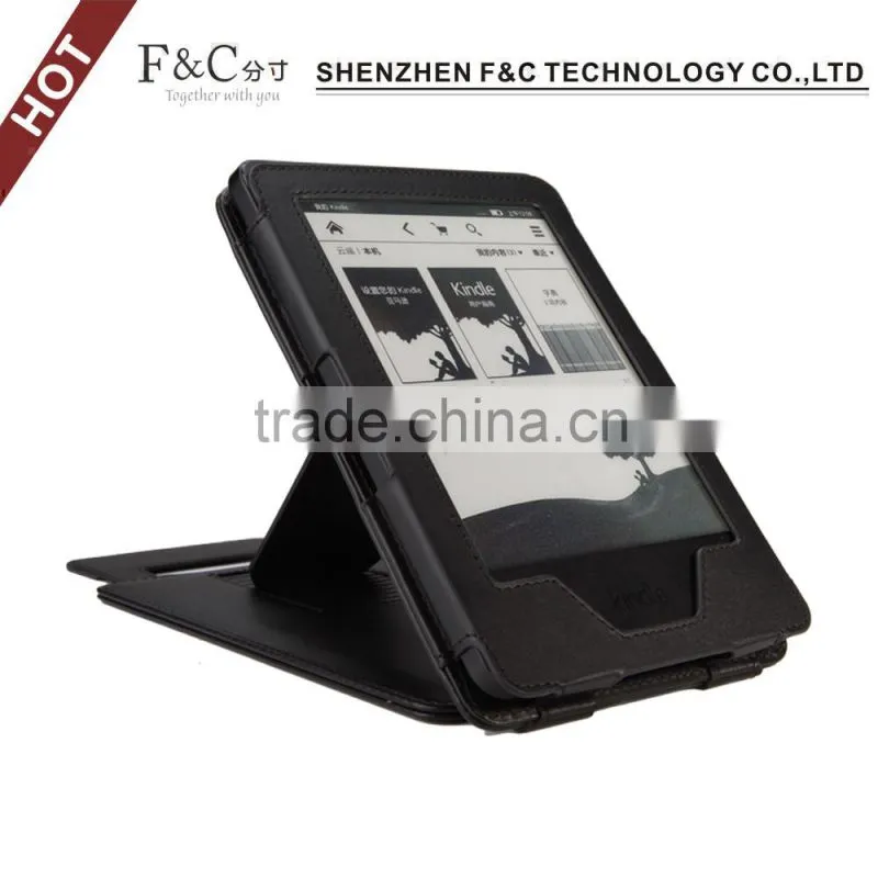 For Amazon kindle touch 2014 e-book leather case with stand function