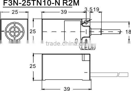 F3N 3L Square Proximity Sensors, Proximity switch