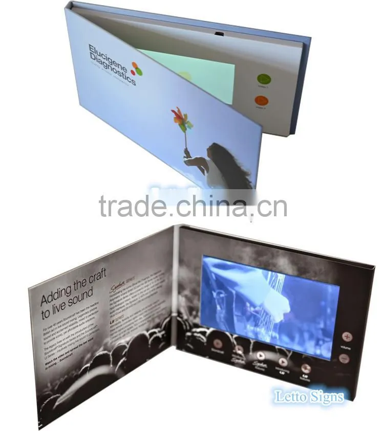 Customized Super-slim Video Card Video Audio Card Lcd Greeting Card