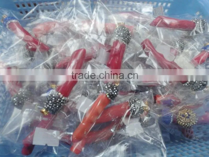Wholesale gemstone stone hot pepper chili pendant