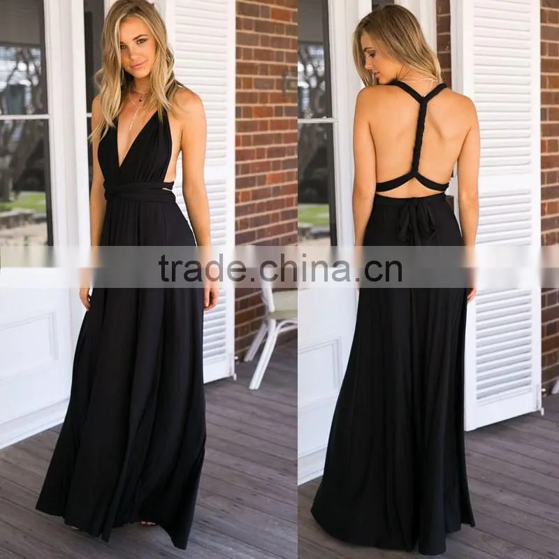 2016 Fashion Women Multi Way Convertible Wrap Dress Prom Gown Evening Formal Dress