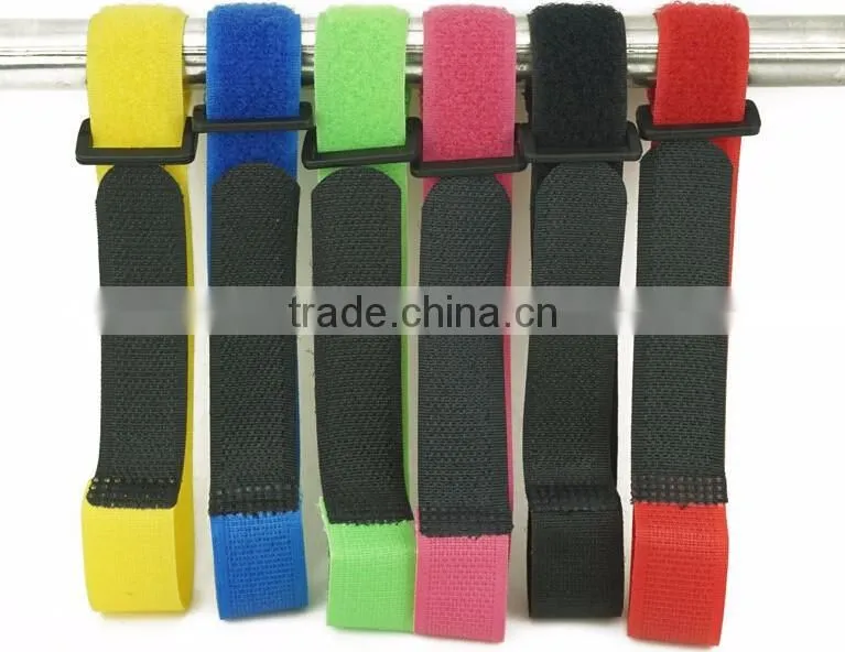 Nylon Buckle Adjustable Hook And Loop Straps Belt Wrap Cable Tie