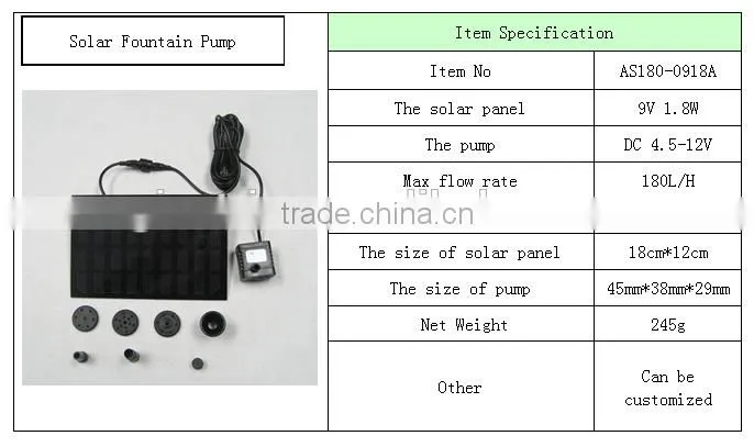 Solar Submersible Pump 9V Water Pump