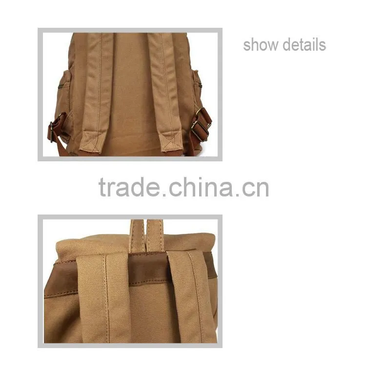 high quality popular custom leisure cotton canvas wholesale backpack