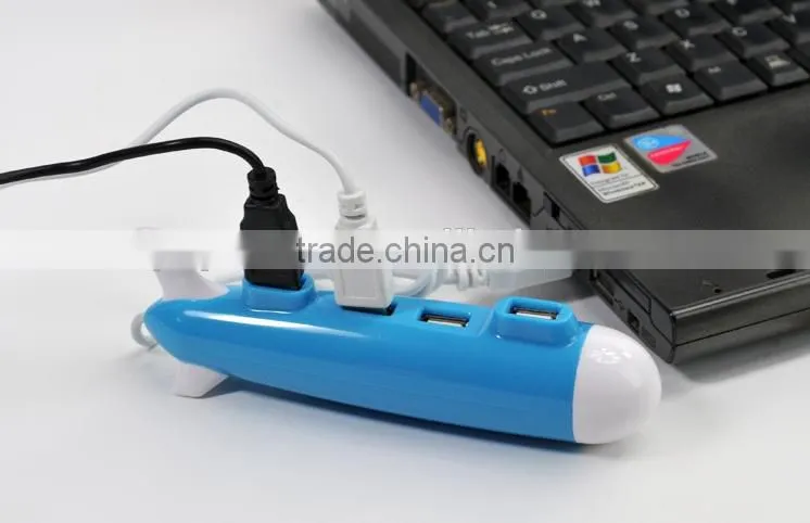 Submarine Shape USB 2.0 Hub Mini Portable Hub 4-Port Hub