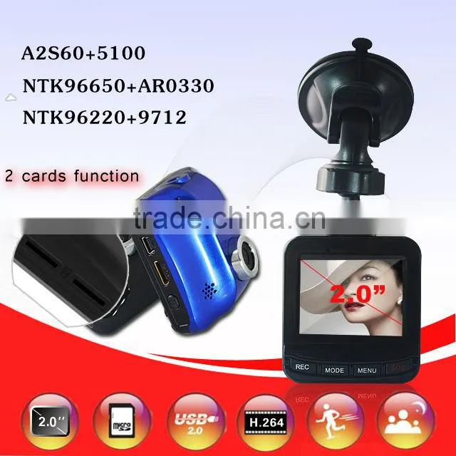 New release mini DVR 1080P Ambarella A2S60+MI5100 Double card true hd black box dvr