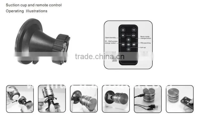 Rechargeable Battery and remote control Vibration TF card/FM radio Speaker 360 with high quality from factory