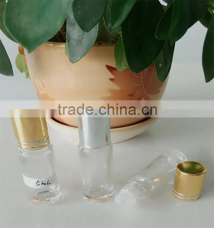 5ml roll on clear glass bottle/glass vial
