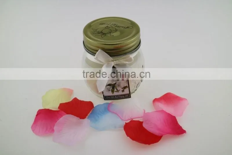 scented candles in glass jar with lid