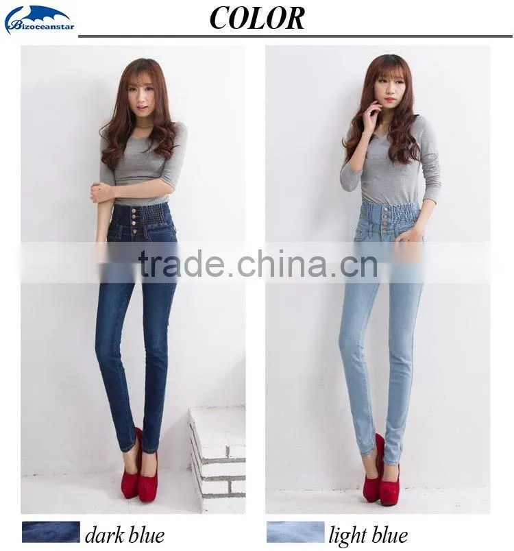 Sexy women blue New High Waist Skinny Denim Jeans Slim Fashion Long Pencil Pants