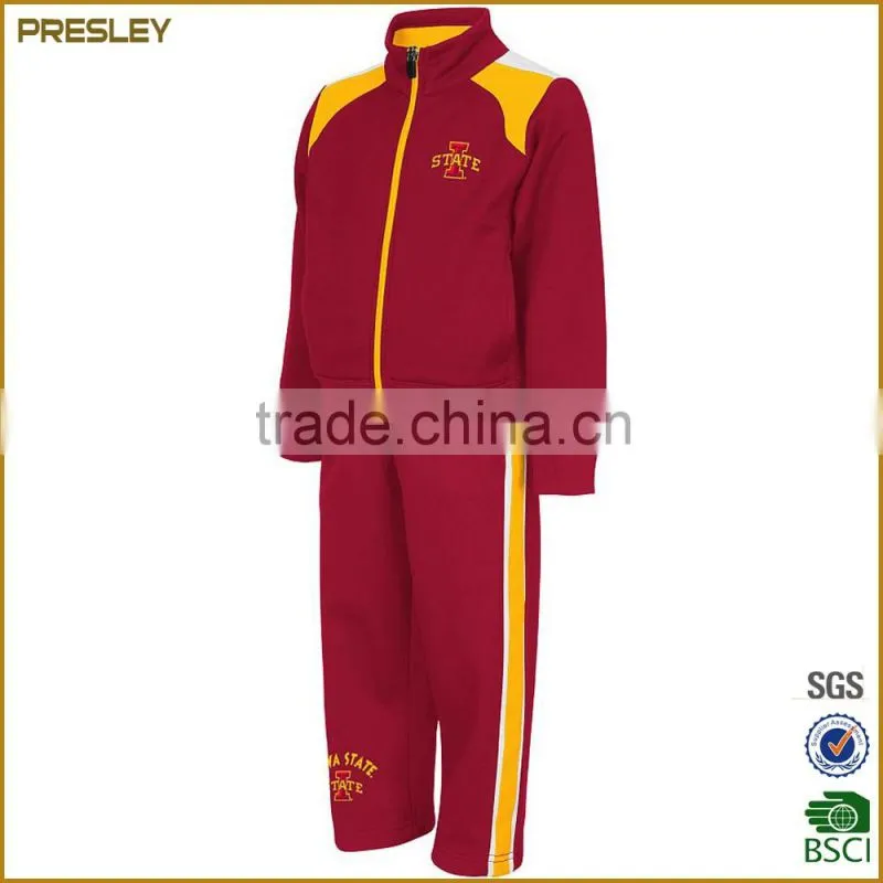 New OEM Cheap sublimation/printing/embroidery logo for custom design polyester school tracksuit for student