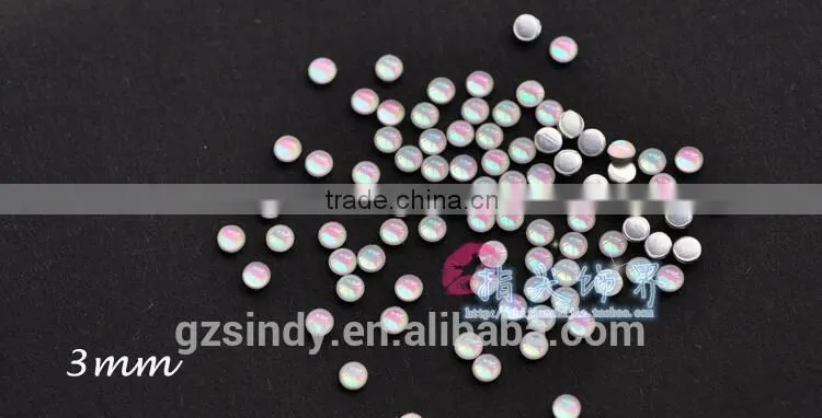 Korean Style Flat Back Glass Resin Stone Opal Decorative Stones ZX:SZ574