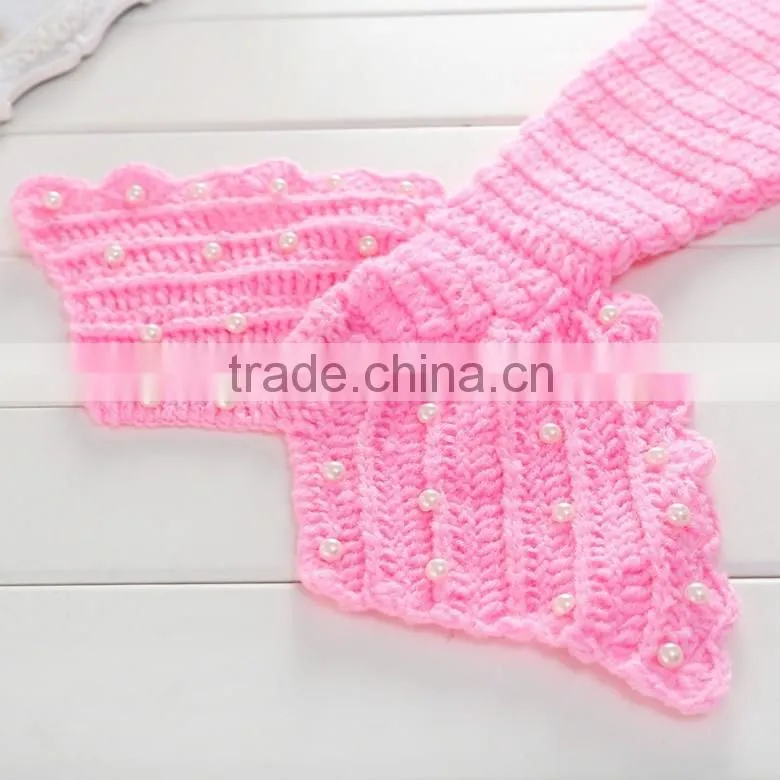 Knitting Cotton Wool Mermaid Outfit For Newborn Baby,Starfish Mermaid Photo Costume Set