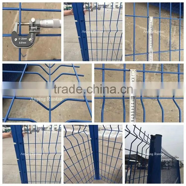 Hot dipped galvanized and pvc coated security 3D curved welded wire mesh fence