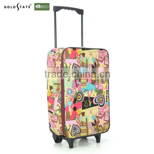 Colorful lighteight Waterproof foldable luggage bagtrolley bag for kids