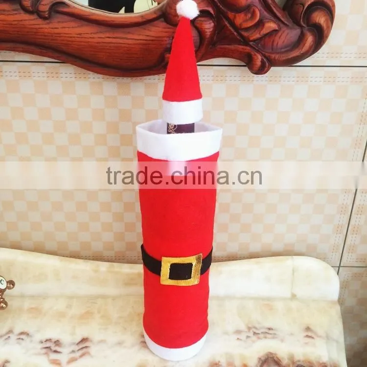 2015 Xmas decoration christmas bottle cloth red wine cloth bottle cover