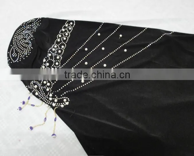 H284 new style one piece hijab with handmade chains and beadings