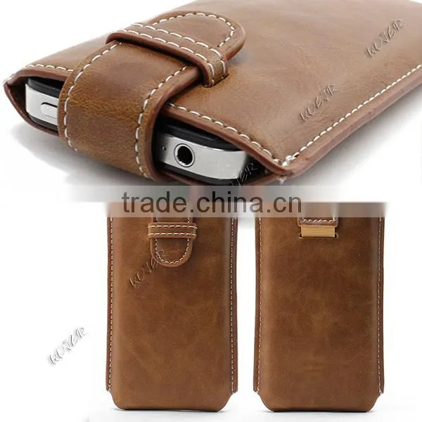 Hot Selling pouch PU leather case cover for iPhon 5 & 5S Leather Case,For iphone 5 case, mobile phone leather case