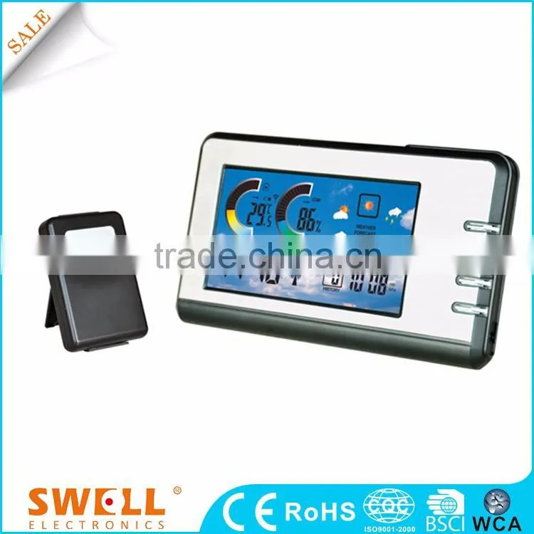 Colorful wireless weather station with sensor