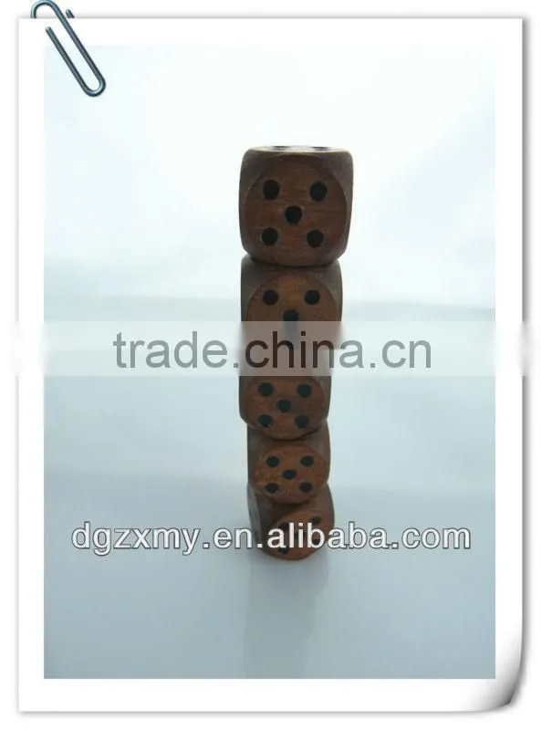 customer designed natural carved wooden dice