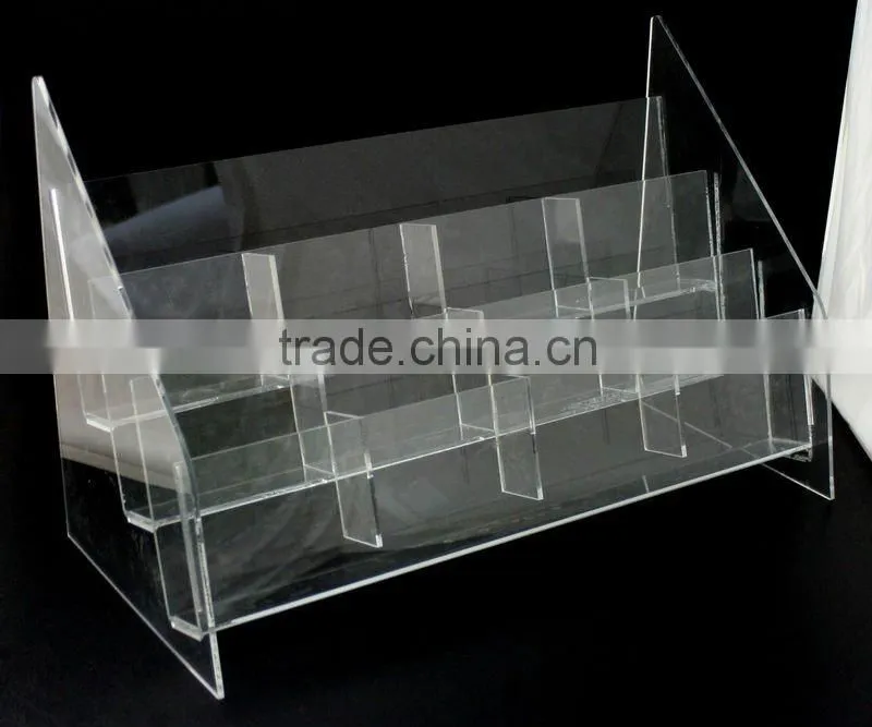 3 Tier 12 Pockets Acrylic Brochure/ Card Leaflet Display Stand ( Holder/Rack/Shelf/Riser/Banner)