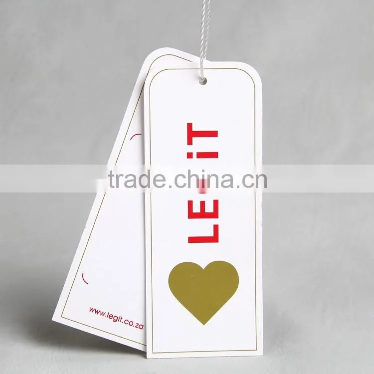 circle paper hangtag with Gold stampling for girl's dress