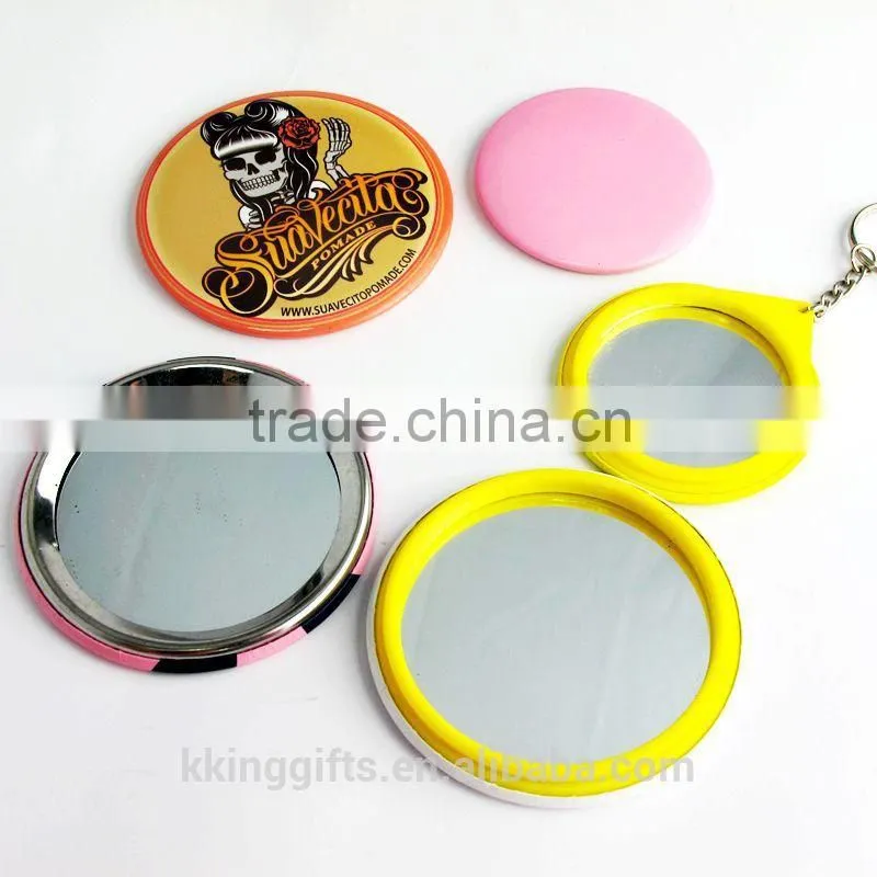 Decorated hand carved decorative wood mirror frame small plastic pocket mirror
