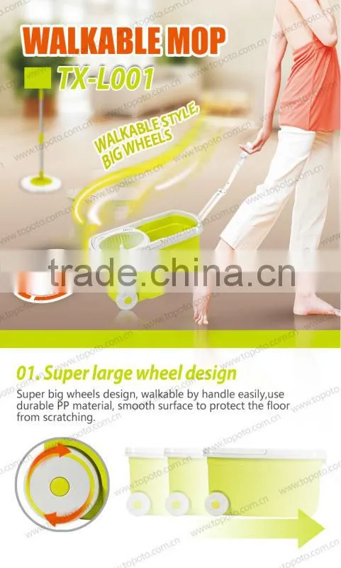 high quality telescopic microfiber blue magic spin mop with wheel