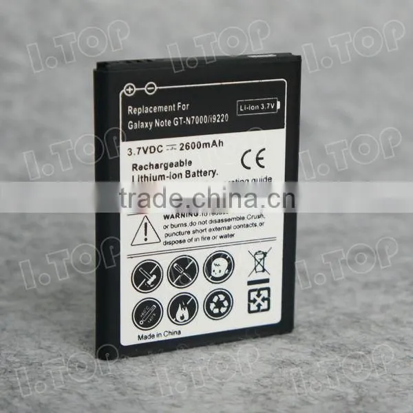 Backup battery for Samsung Galaxy Note1 N7000 I9220 ,3.7V 2600mAh,18 months warranty