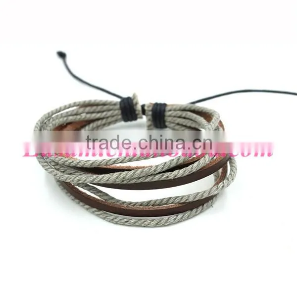 Wholesale new design Cotton cord Bracelet leather bracelet