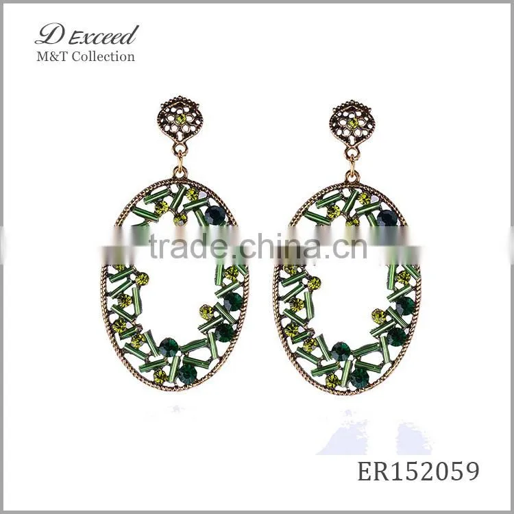 Wholesale Jewelry New Designs Ladies/Women's Ethnic Resin Earrings Oval Piercing Gold/Silver Plating Dangle Earrings